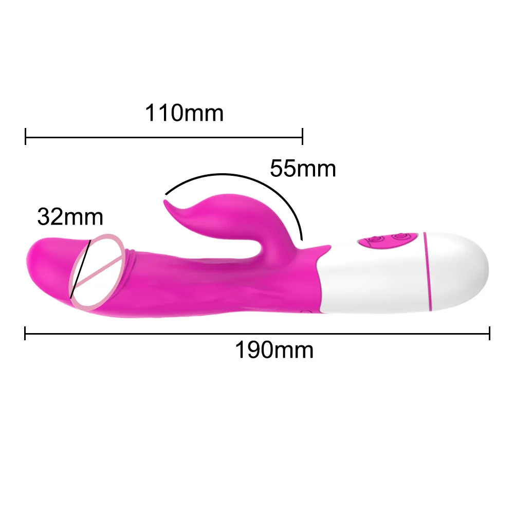 30 Geschwindigkeit Dual Vibration Vagina Clitoris Massager G Spot Dildo Kaninchen Vibrator weiblicher Masturbator Erotische sexy Spielzeug für Frauen
