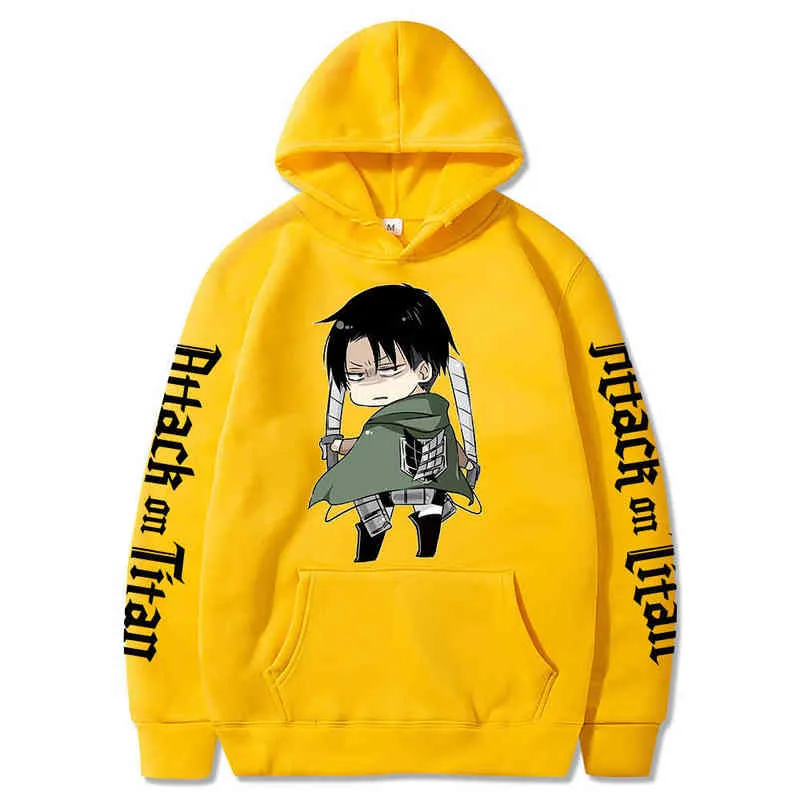 Anime Attack på Titan Cosplay Hoodies Kawaii Cartoon Manga Yeager Eren Graphics Unisex Vintage Long Sleeve Overdized Sweatshirts G220729