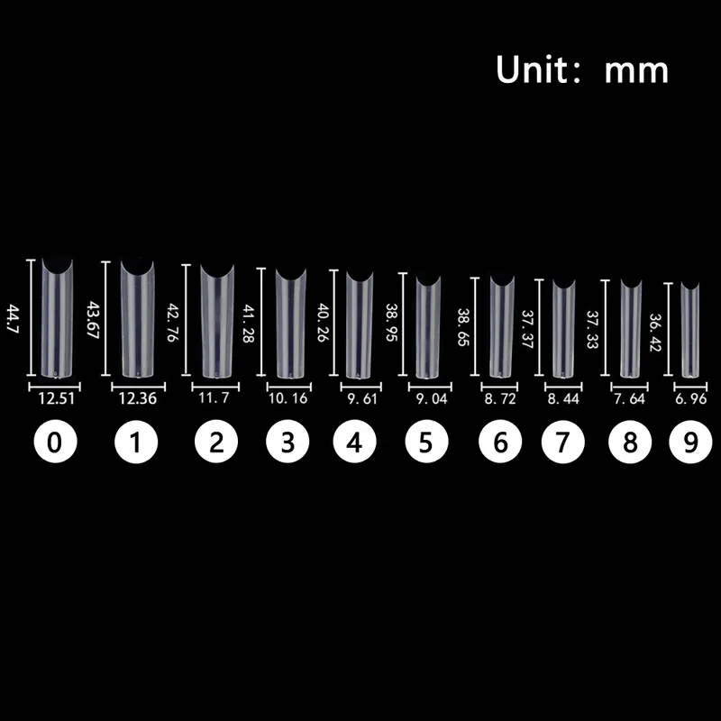 klare natürliche falsche Nagelspitzen c gebogene lange quadratische Nägel künstlicher Acrylmaniküre Nagelkunstwerkzeug 220725