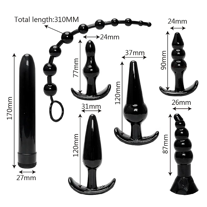 Samox Set Anal Plug Combination Vibrator Anal Bead Butt Plug Clitoris Stimulator Sex Toys for Women Sex Products 220520