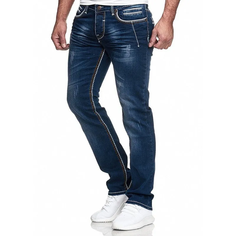 Jeans pour hommes droite taille haute pantalon printemps automne vendeur hommes vêtements Streetwear décontracté Slim Fit pantalon 220328