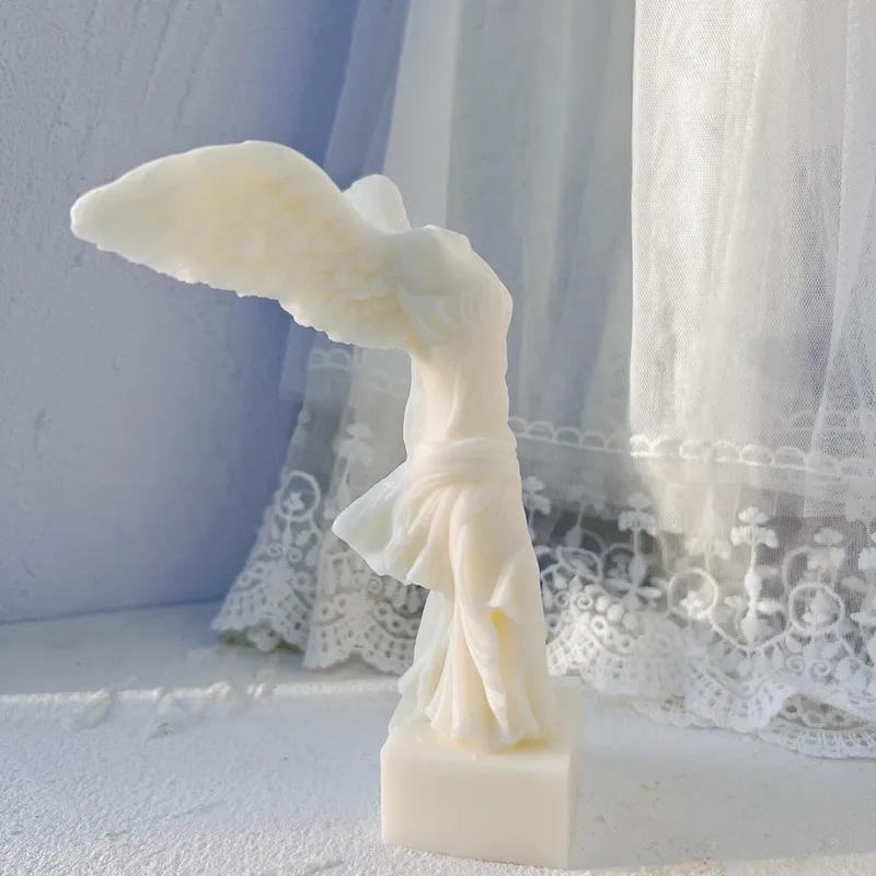 Samothrac Winged Victory Candle Mold Estátua Grega Deusa Silicone Anjo Estatueta Escultura Arte Cera Velas Molde 220531