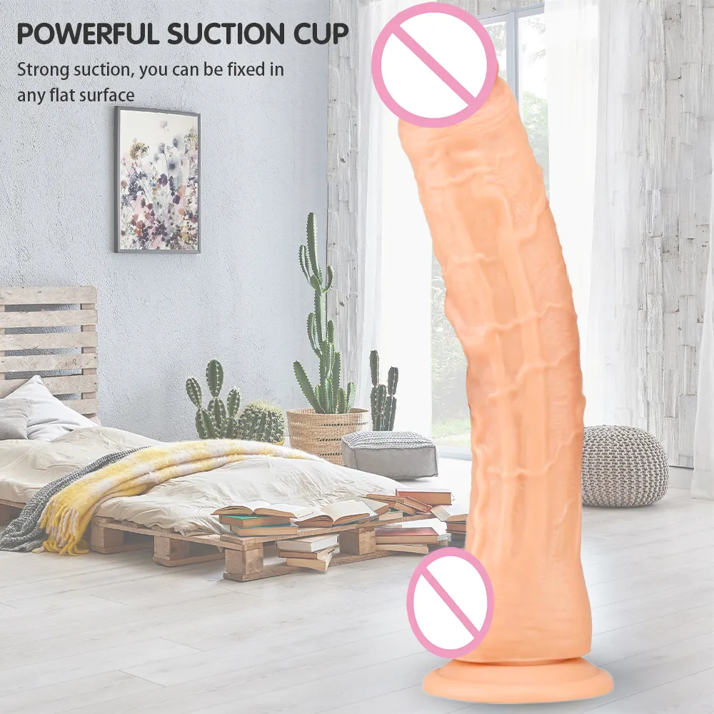 Super langer lebensechter Dildo, weicher Penis mit leistungsstarkem Saugnapf, G-Punkt-Vagina-Stimulator, weiblicher Masturbator, sexy Spielzeug für Paare