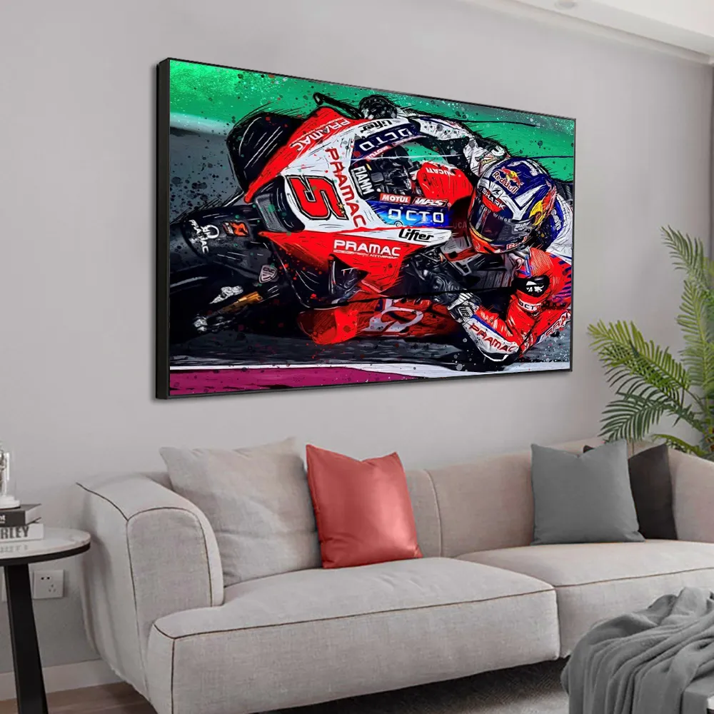 Abstract Watercolor No 5 Motorcycle Racing Picture Posters Canvas Paintings Print for Modern Home Living Room Decor No Frame