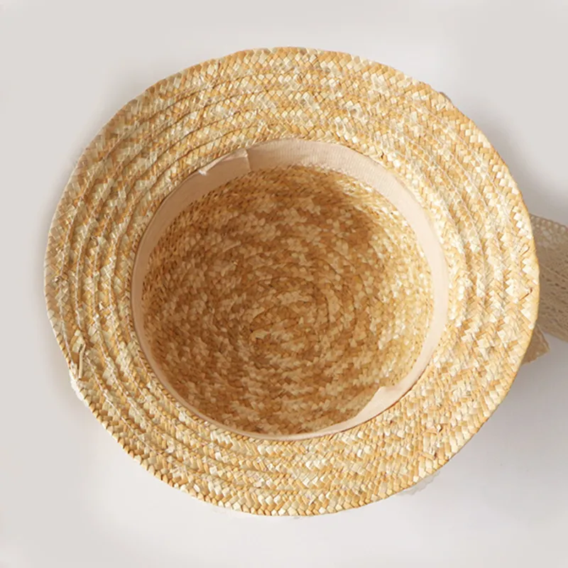 Sombreros de sol de verano a la moda para padres e hijos, sombreros de paja con lazo informal para mujer, gorra con visera para vacaciones en la playa 220514