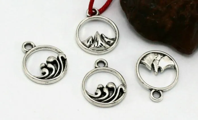 Circle Tibetan Silver Big Hole Beads عتيقة فضفاضة حبة الفضاء ل DIY قلادة مجوهرات صنع سوار