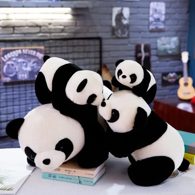 Tamanho 35cm/25cm Ceia macia e pelúcia brinquedo grande panda brinquedos longos estilos longos travesseiros de dormir recheado menino menina presente de aniversário