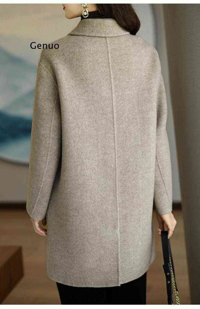 Femmes hiver mince veste dames Cardigan Outwear cardigan mince manteau de laine 2021 nouvelle mode automne poche à manches longues manteau T220714