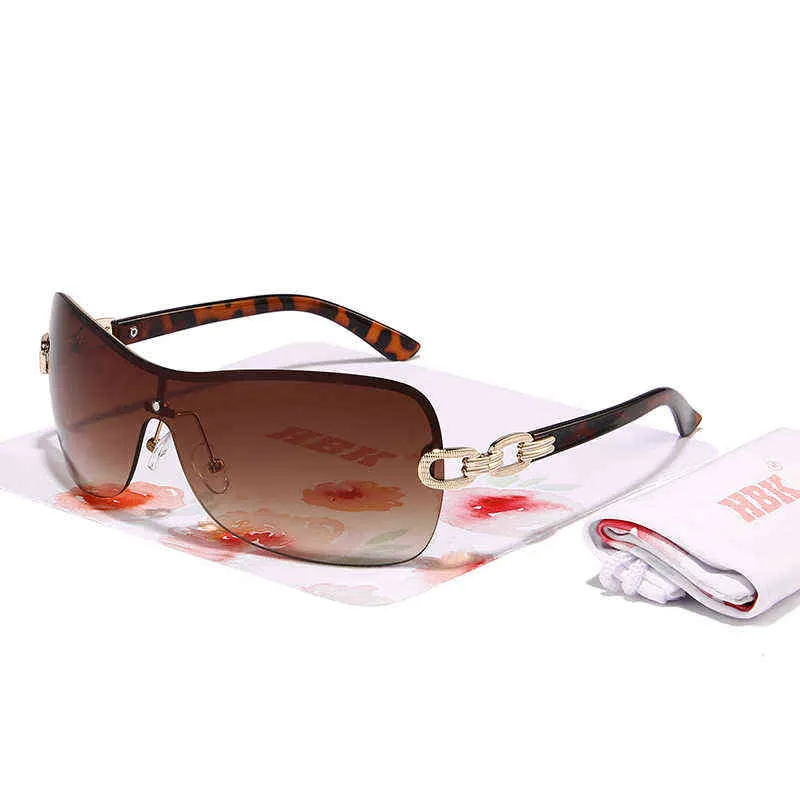 HBK Italien Übergroße Farbverlaufssonnenbrille Damen Wrap Around Strass Vintage Sonnenbrille Damen Wide Shield Designer Shades Y2K Y2297Q