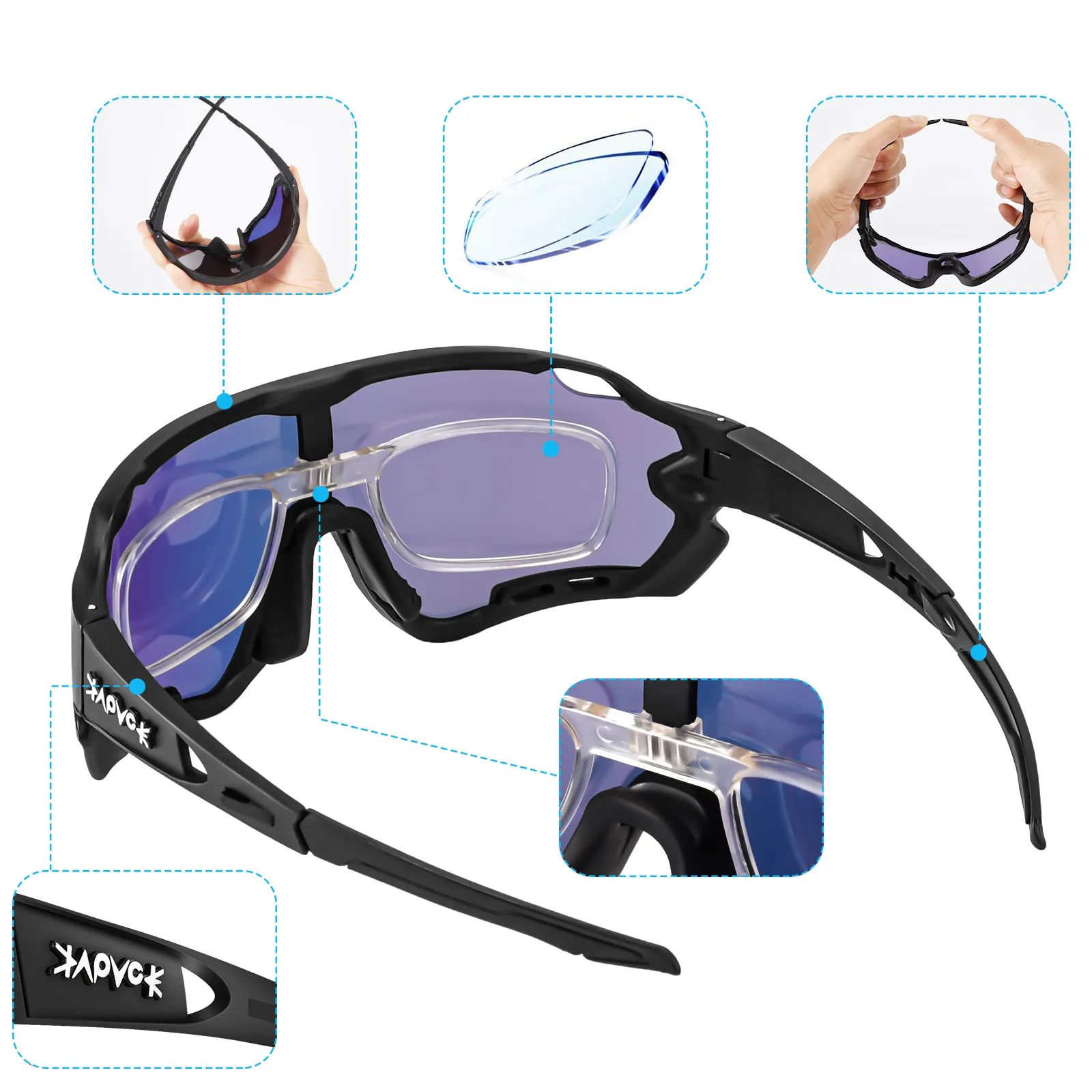 Okulary rowerowe spolaryzowane 5 soczewek szosowe kobiety mężczyźni sportowe okulary przeciwsłoneczne rowerowe MTB gogle górskie Outdoor Fishing Eyewear