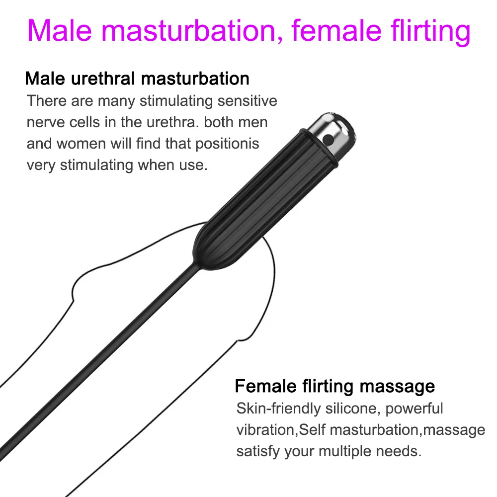 Urethral Vibrator Catheter Penis Plug Vibrating sexy Toys for Man With Bullet Insertion Urethra Sound Dilator