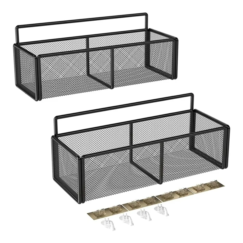 2-pack douchewagen mand plankorganizer wandmontage roestvrij met 4 lijmen zonder boren 220329285u