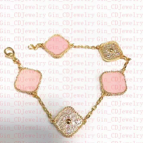 Klassisches Designer-Glücksklee-Armband, 18 Karat vergoldet, Damen und Mädchen, Valentinstag, Muttertag, Verlobungsschmuck, verblasst nicht