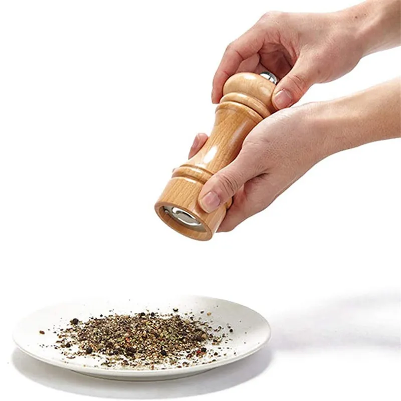 Sal e pimenta moinhos de pimenta moinho de especiarias de pimenta sólida com forte moedor de cerâmica ajustável queda personalizada livre 220621