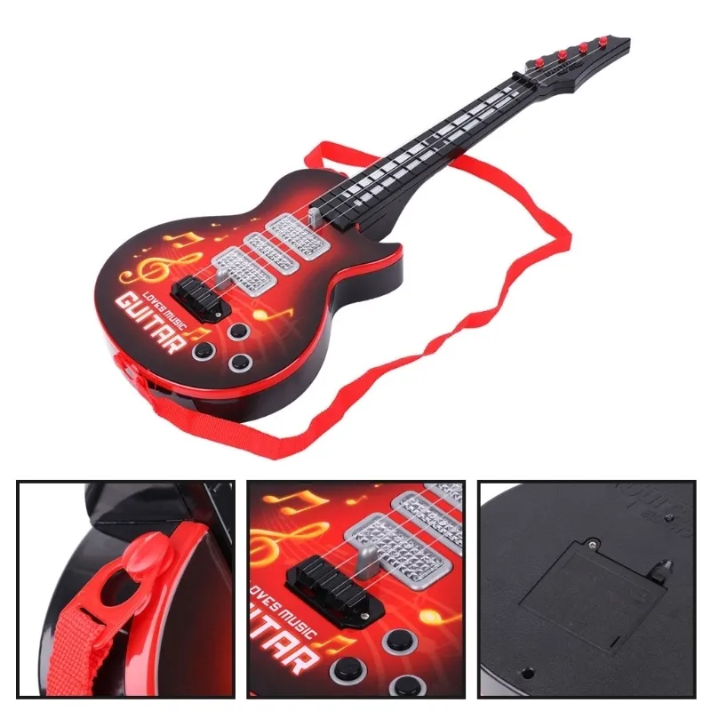 Music Electric Guitar 4 Strings Musical Instrument Educational Toy Kids Toy Gift 220706