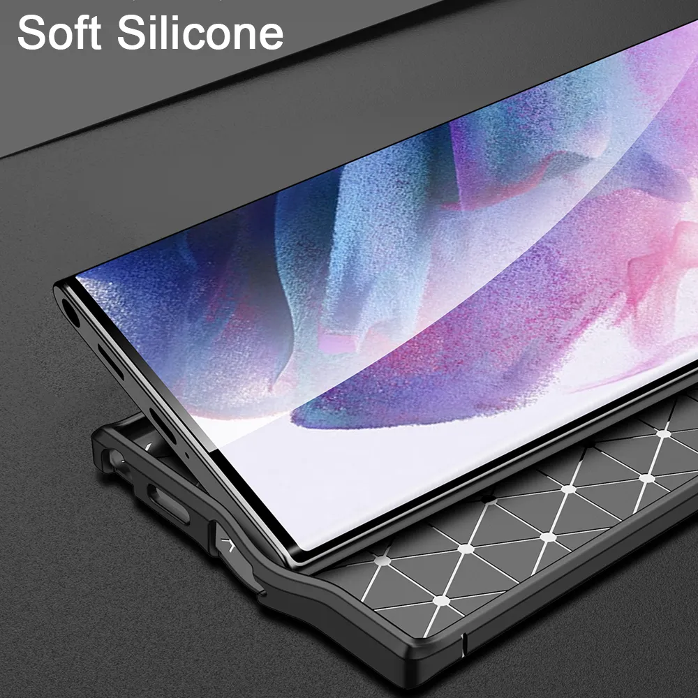KEYSION Stoßfeste Hülle für Samsung S22 Ultra 5G S22 Lederstruktur Silikon Handyhülle für Galaxy S21 Ulta 21 FE S20Plus1541674
