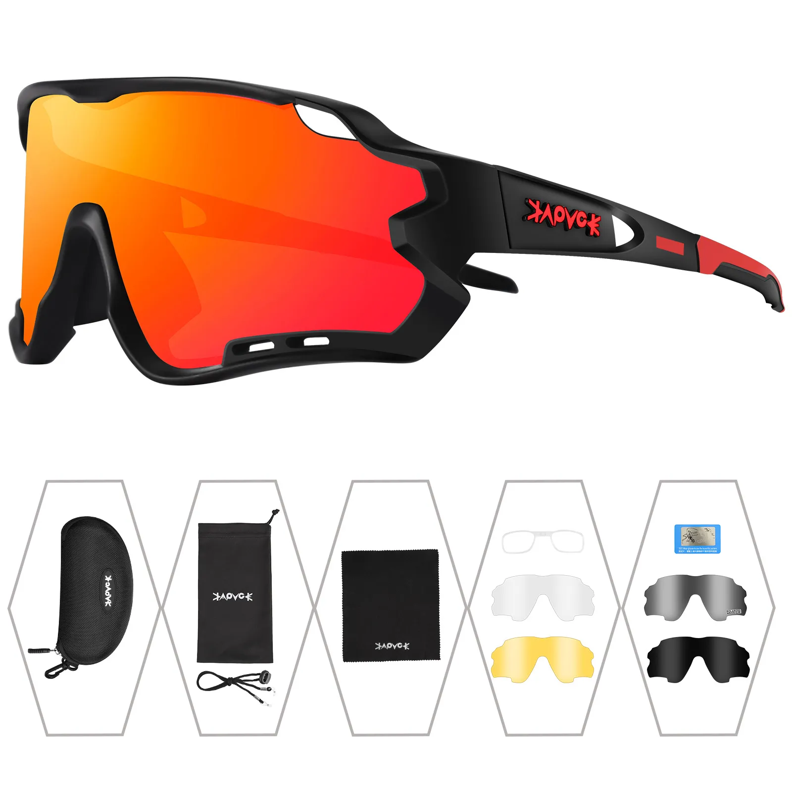 Cycling Glasses Polarized 5 Lens Road Bike Women Men Sport Sunglasses Bicycle MTB Goggle Mountain Outdoor Fishing Eyewear