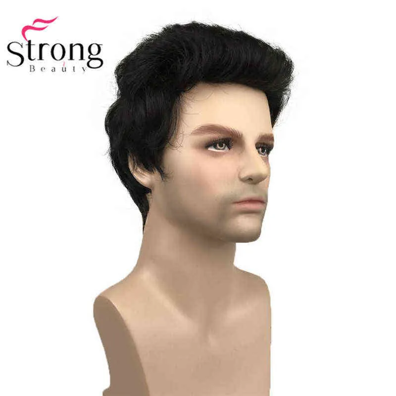 StrongBeauty Zwarte Korte Men039s Pruiken Synthetische Volledige Pruik voor Mannen H22051263950983027512