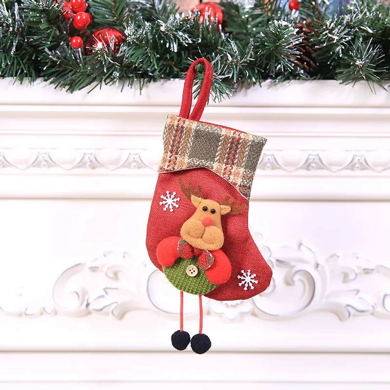 New Year Christmas Stockings Candy Gift Bags Xmas Tree Decor Christmas Decorations for Home Natal Navidad Christmas Ornaments