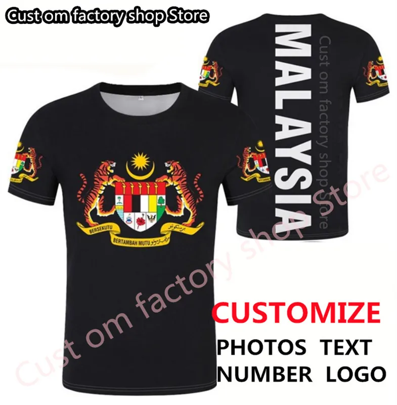 MALAISIE t-shirt bricolage gratuit sur mesure nom numéro mys t-shirt drapeau de la nation mon malais malaisien pays collège imprimer p o vêtements 220620