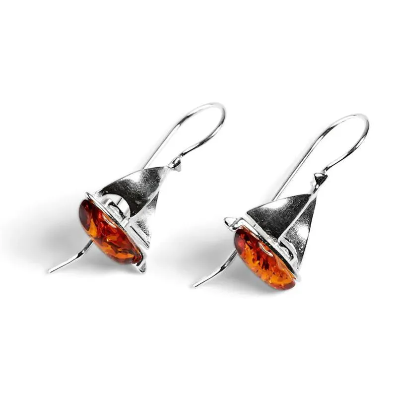 Dangle & Chandelier Sailboat Pendant Earrings Silver Color Amber Boat Yacht Nautical Women Jewelry Sailor Gifts Fashion Accessorie261f