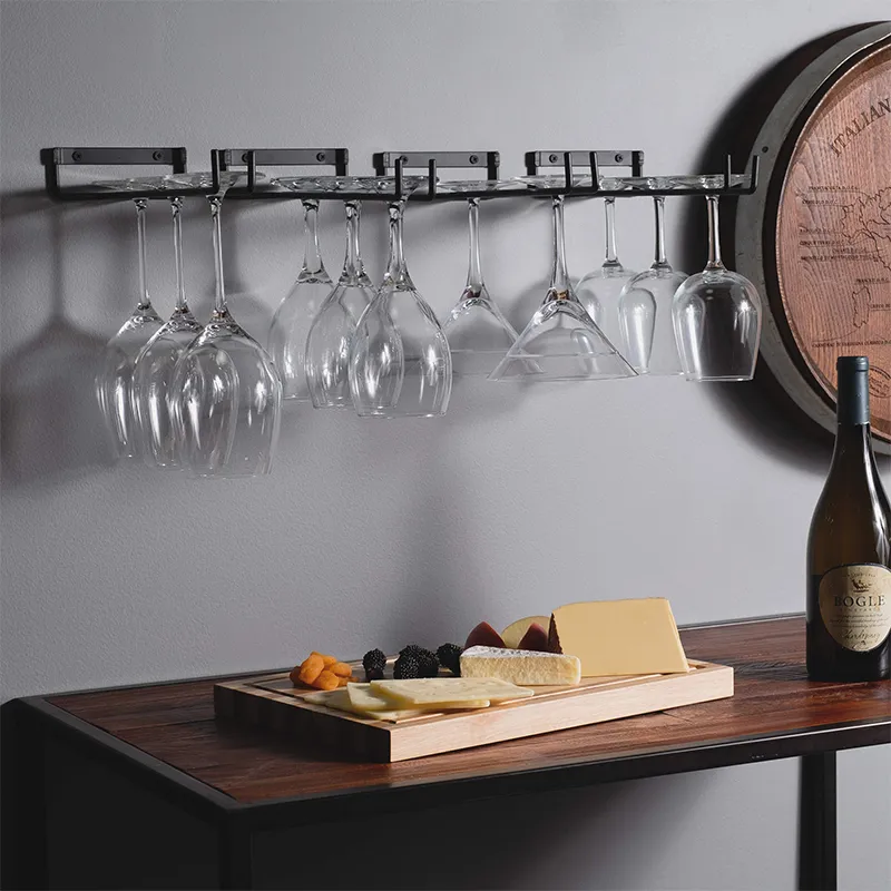 1/2/porte-verre à vin sous armoire porte-verres à pied cintre de rangement organisateur en métal pour Bar accessoires de cuisine 220509