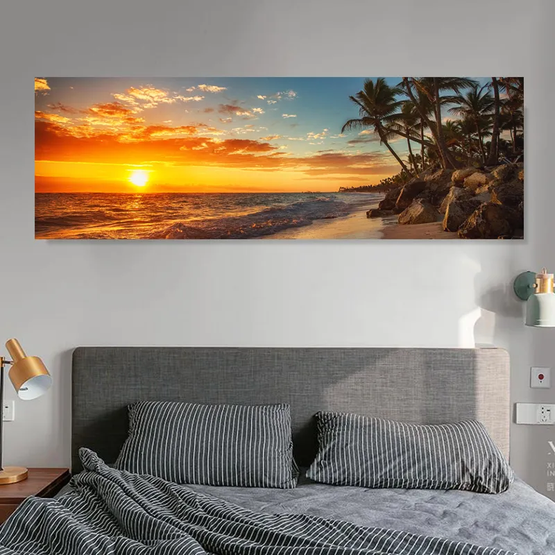 Pósteres coloridos de nubes y cielo, pintura en lienzo de ciudad, Tigre, playa, puente, nieve, imágenes HD, arte de pared para sala de estar, cabecera, decoración del hogar