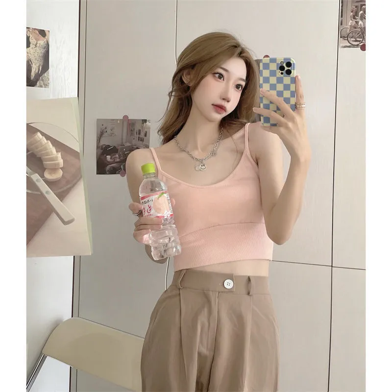 Autumn Two Piece Suit Hoodies Women Korean Loose Bat Sleeve Tops Fashion Crop SweatshirtsCamis Female 220805