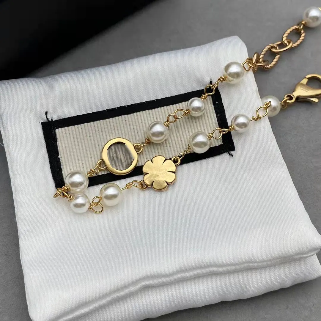 Double G Pearl Armband New Lovely Floret Retro Armband Fashion Street Snap High Quality229W