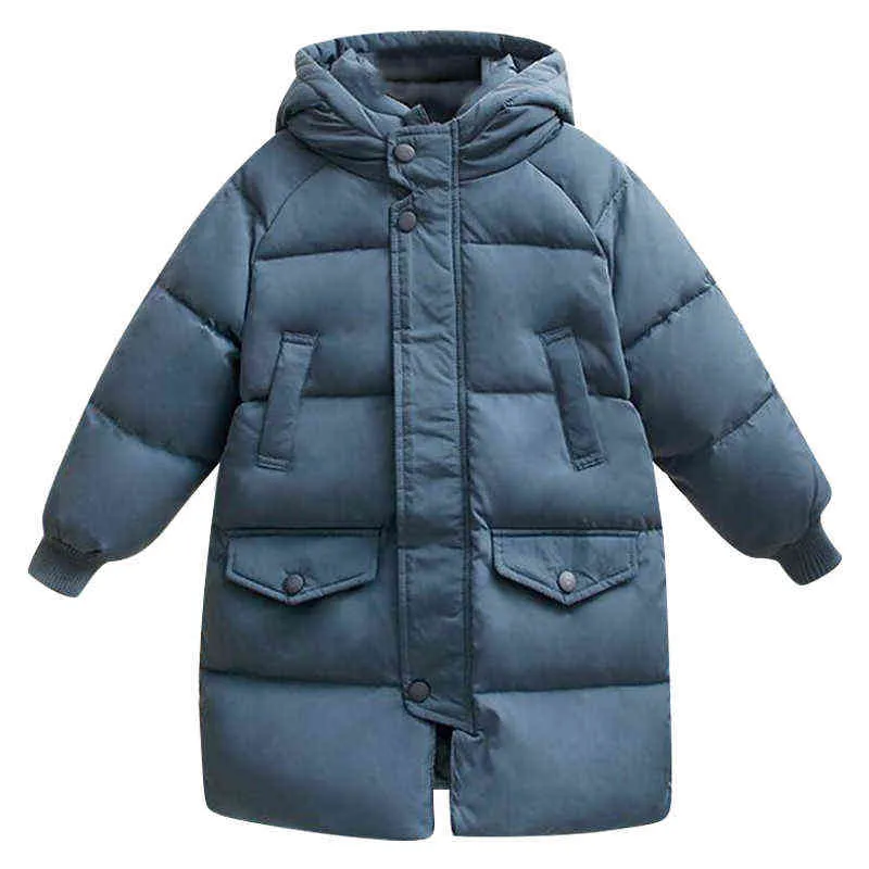 2022 nuova moda invernale bambini giacca ragazze bambini più giacca di velluto spesso grande giacca lunga vergine calda l'inverno freddo J220718