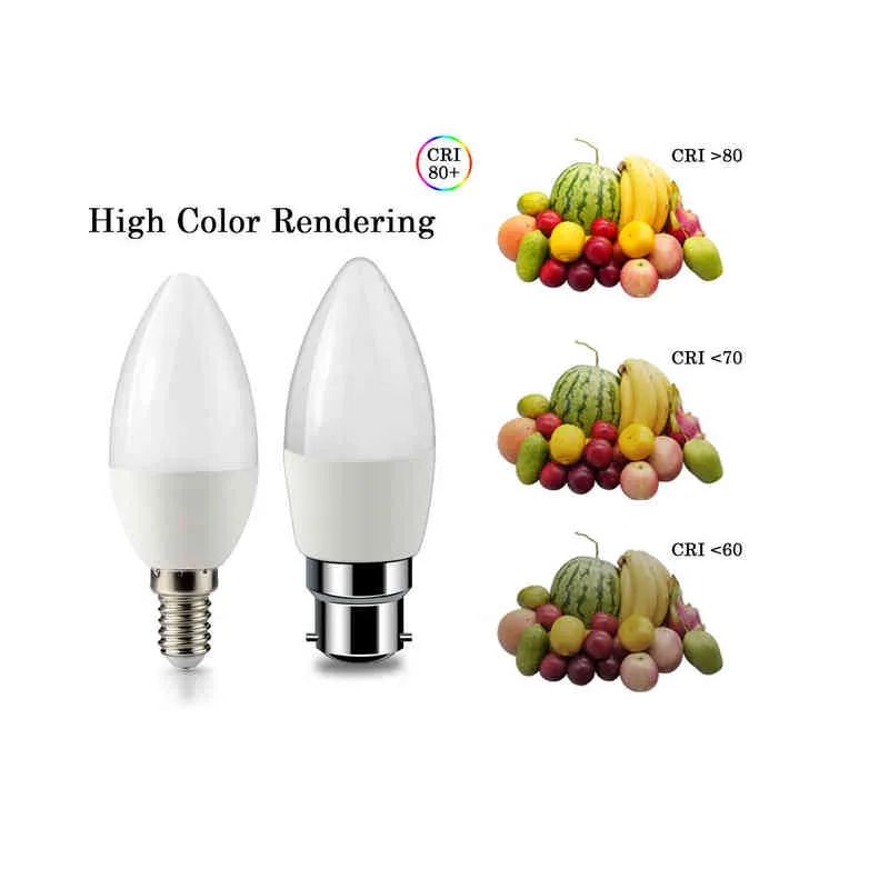 LED C37 3W 5W 6W 7W E14 B22 E27 220V 3000K 4000K 6000K LAMPADA CANDLE BULB غرفة المعيشة LED BOMBILLA لزينة المنزل H220428