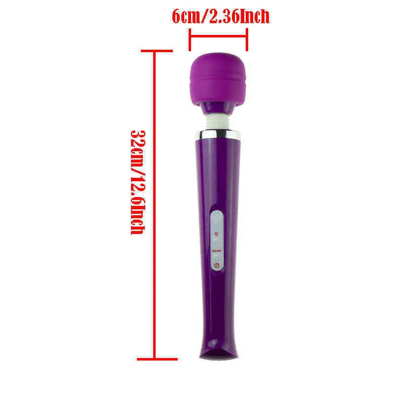 NXY Vibratoren USB Charge Riesiger Zauberstab Vibrator Sexspielzeug für Frauen Sexulaes Erwachsene 18 Masturbatoren Sexshop exotische Accessoires 0407