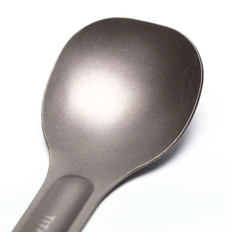 Novo colher de camping de titânio de longa distância, Spoontitanium Spoon Spoon Outdoor Tabelware Y220530