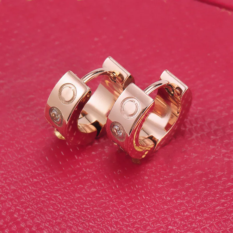 Tournevis à oreilles étalons femmes en acier inoxydable en or rose couple d'oreille de boucles d'oreille amour bijoux cadeaux pour femme accessoires en gros 2482