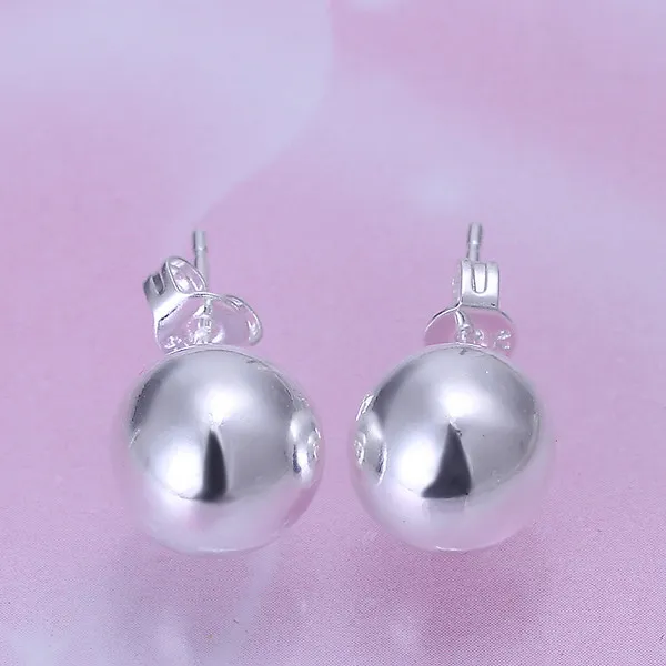 Brand new sterling silver plate 10M beads earrings DFMSE074 women's 925 silver Dangle Chandelier earrings a lot242D