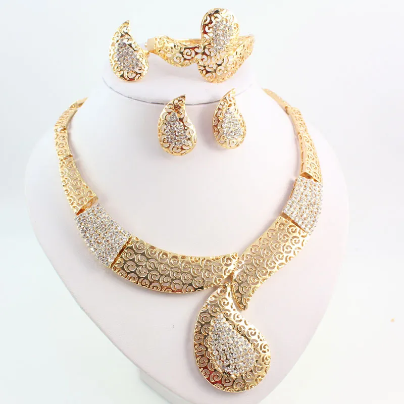 Fine African Beads Jewelry Set For Women Party Accessories Vintage Jewely Set Fashion Indian 18K Gold Plated Nigerian Wedding