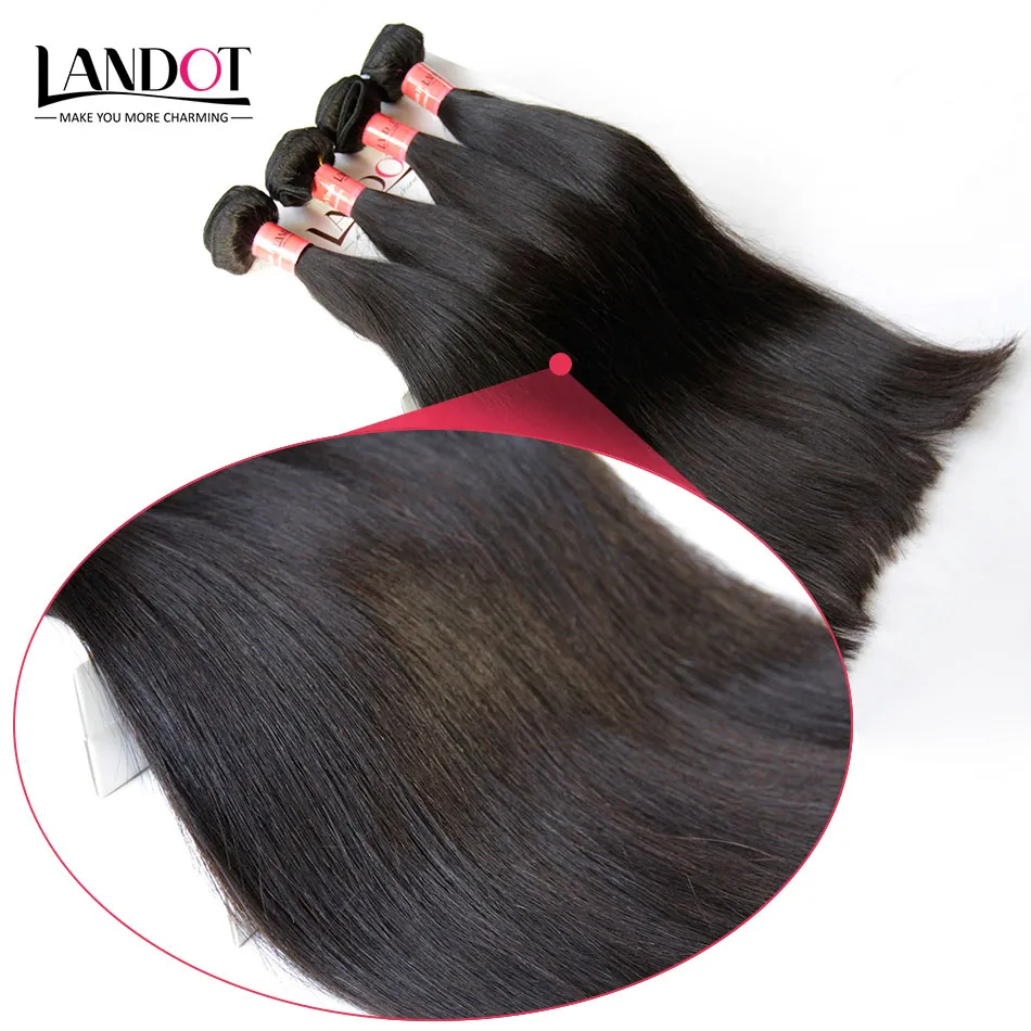 8-30Inch Brazilian Virgin Hair Straight Grade 7A Unprocessed Human Hair Weave Bundles Full Head Natural Color Extension Double Weft