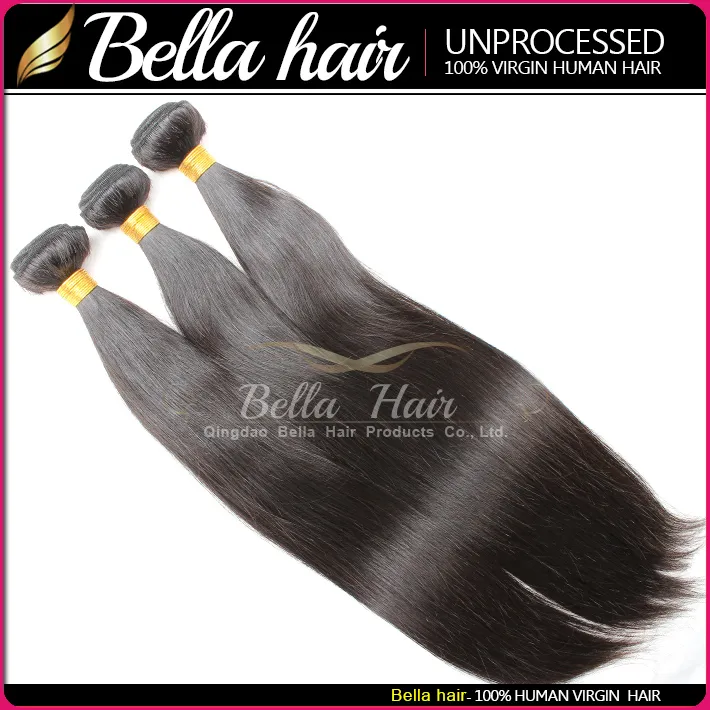 BELLAHAIR® KAUFEN 2 ERHALTEN 1 GRATIS 9A Brasilianisches jungfristiges menschliches Haar-Webart Hohe Qualität 10 ~ 24inch seidig gerade
