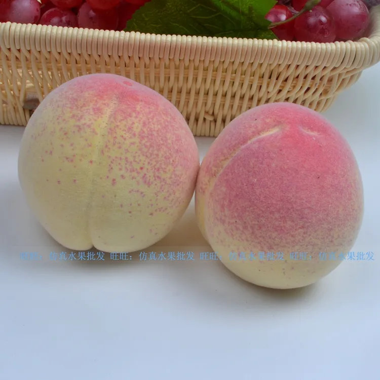  Home decor Large peach 8cm * 7cm Peach Artificial Fake Fruit Craft Ornament for Wedding Party House Decoration photography props