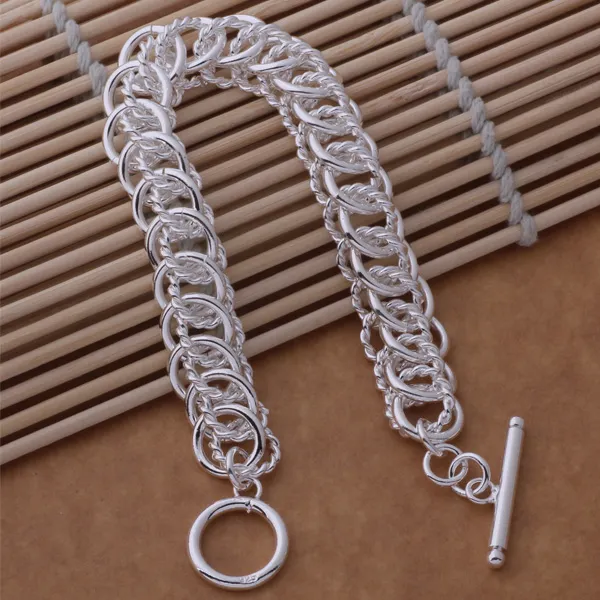 Fashions Jewelry Manufacturer 925 Sterling Silber Multi-Kreis-Link Armbänder Modeschmuck Armbänder Schmuck Fabrik Preis