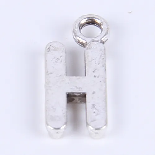 Новая мода старинное серебро с медным покрытием из металлического сплава продажа A-Z алфавит буква H подвески плавающие 1000 шт. лот #08x303c