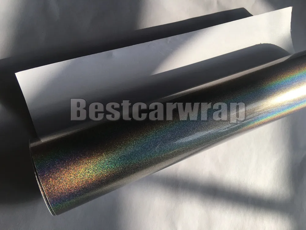 Silver Psychedelic Gloss Metallic Flip Vinyl Wrap For Car Wrap With Air bubble Free psychedelics Luxury Car Wrapping film Like 