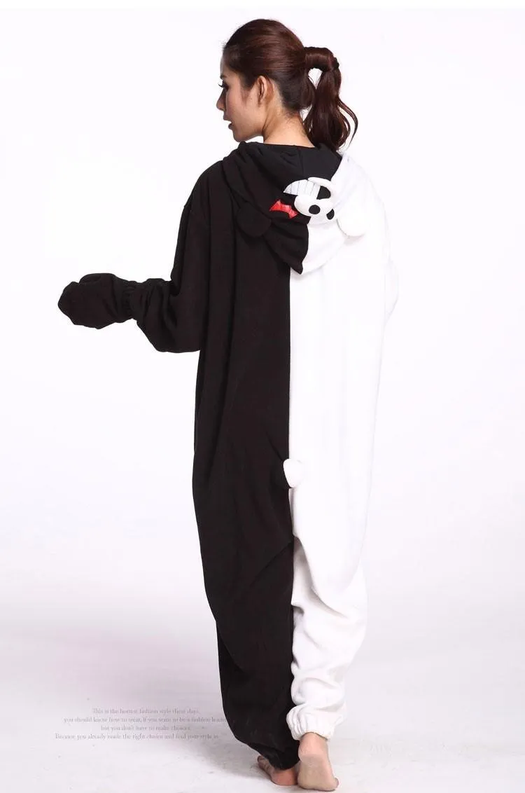 Halloween and Carnival Costume Adult Cosplay Danganronpa Monokuma Bear Kigurumi Onesies Pajamas Jumpsuit Hoodies Cosplay Clothing