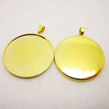 Réglage du cabochon de la lunette vierge de la base du pendentif Beadsnice pour la confection de bijoux adapté à un trou de cabochon rond de 25 mm