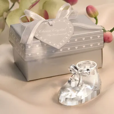 Envío gratis Crystal Baby Shoe Wedding Favor Crystal Baby Shower Regalos