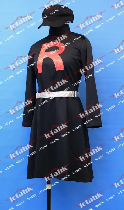 Team Rocket Female Black dress Cosplay Costume Custom Made Lotahk