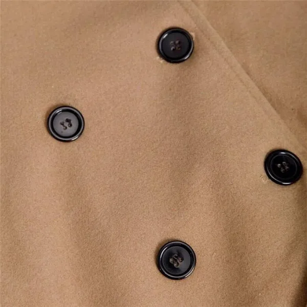 New Brand Autumn mens long pea coat Men`s woolen Coat Turn down Collar Double Breasted men trench coat