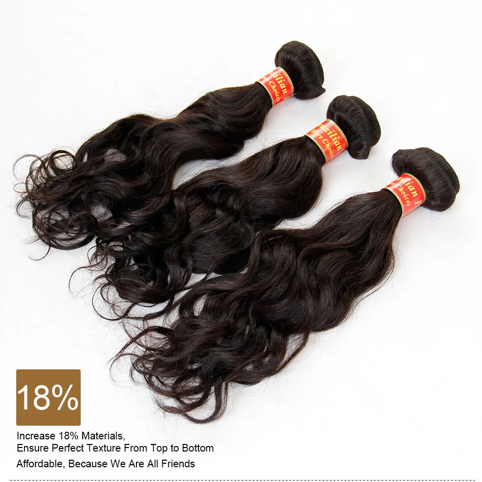 Brazilian Natural Wave Virgin Hair Grade 7A Unprocessed Brazilian Water Wave Human Hair Weaves Bundles Natural Color  Free