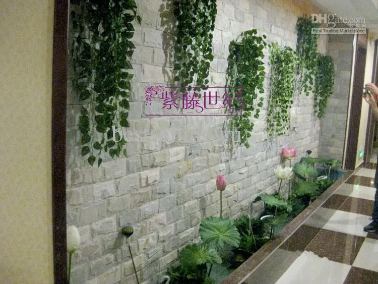  High Simulation Ivy Climbing Vines Green Leaf Artificial Silk Virginia Creeper Wall Decoration Home Decor 