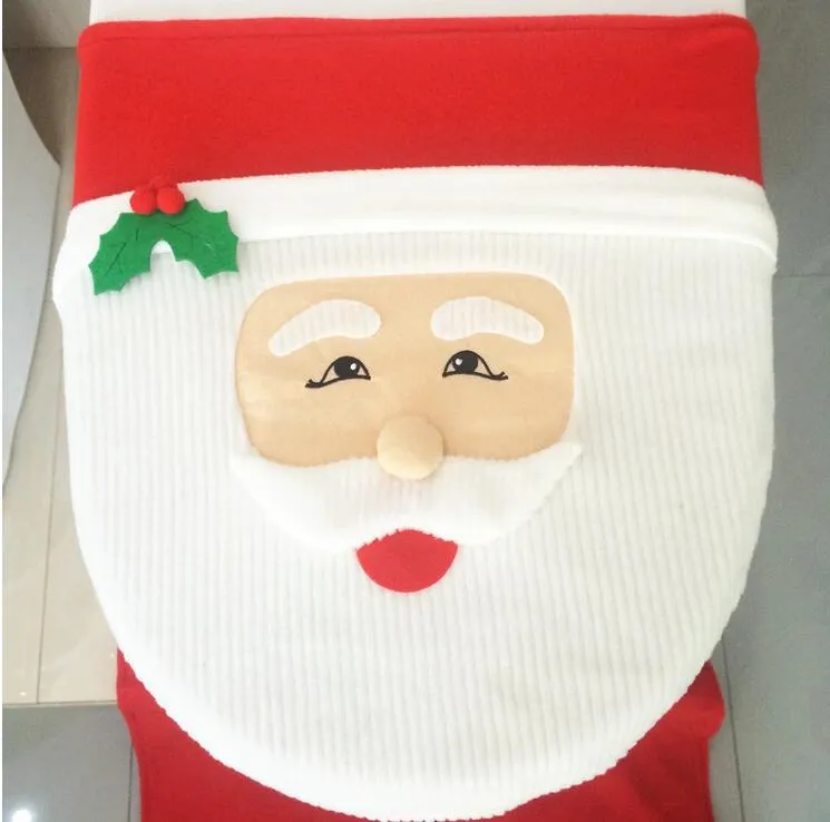 Ntoilet santa claus ew Best Happy Santa Toilet Seat Cover & Rug Bathroom Set Christmas Decorations high qulaity CT03 